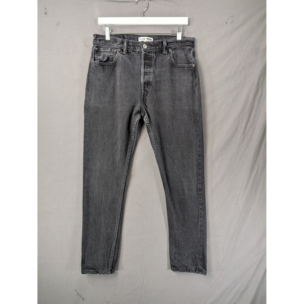 RE/DONE Levi's Reconstructed High Rise Straight Leg Jeans Black 30